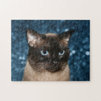 Puzzle visage de chat siamois