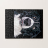 Puzzle Visage de chien noir et blanc (Horizontal)