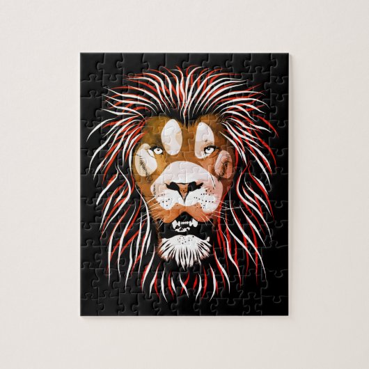 Puzzle Visage de Lion Tribal (Vertical)