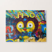 Puzzle Visage d'oiseaux mignon sur le mur de graffitis - (Horizontal)
