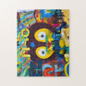 Puzzle Visage d'oiseaux mignon sur le mur de graffitis - (Vertical)