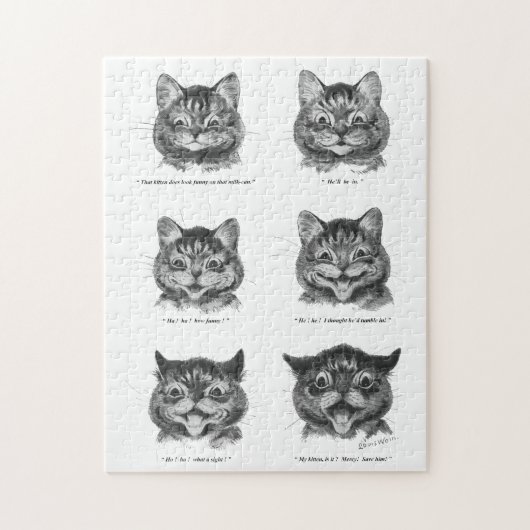 Puzzle Visage drôle de chat, Louis Wain (Vertical)