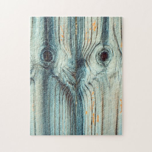 Puzzle Visage drôle, grain de bois (Vertical)