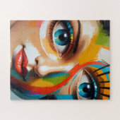 Puzzle Visage peint couleur Abstraite (Horizontal)
