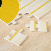 Puzzle Visage sur les rayures jaunes ensoleillées (Côté)
