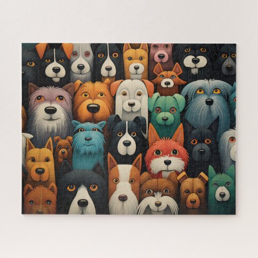 Puzzle Visages de chiens colorés (Horizontal)