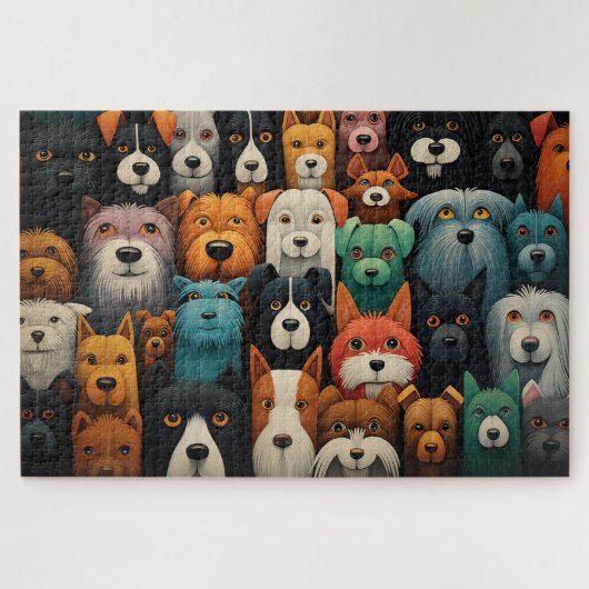 Puzzle Visages de chiens colorés (Horizontal)