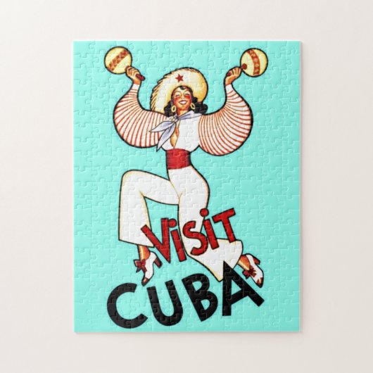 Puzzle Visiter Cuba Vintage voyage (Vertical)