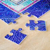 Puzzle Vitrail de Cathédrale en Bleu et Vert (Côté)