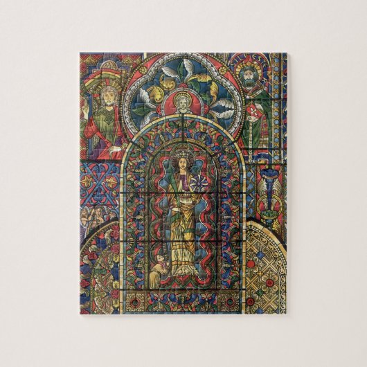Puzzle Vitrail d'église, architecture vintage (Vertical)