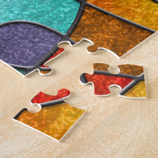 Puzzle Vitre : croquis coloré abstrait. (Côté)