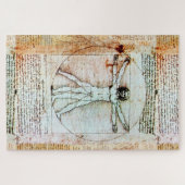 Puzzle VITRUVIAN MAN Leonardo Da Vinci Antique Parchemin (Horizontal)