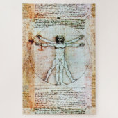 Puzzle VITRUVIAN MAN Leonardo Da Vinci Antique Parchemin (Vertical)