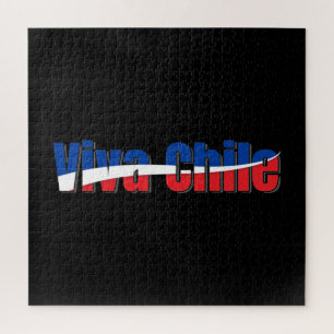 Puzzle Viva Chile Patriotic Country Typographie du drapea