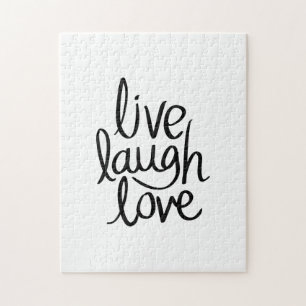 Puzzle Vivez Riez Aimez – Typographie Inspirante Classiqu