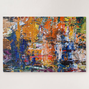 Puzzle Vivid Abstraction - Huile Peinture Chaos sur la Pa