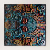 Puzzle Vivid Vibrant Tribal 3D style d'art papier motif (Horizontal)