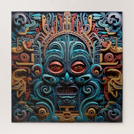 Puzzle Vivid Vibrant Tribal 3D style d'art papier motif (Vertical)