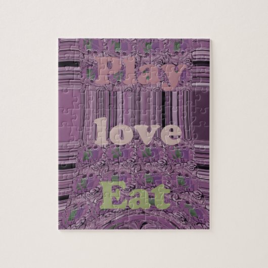 Puzzle Vivre au maximum : Manger, Amour, Jouer Design (Vertical)