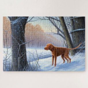 Puzzle Vizla Laissez Tomber la Neige de Noël