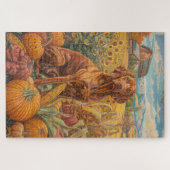 Puzzle Vizsla Chien moisson d'automne Thanksgiving (Horizontal)