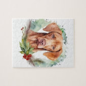 Puzzle Vizsla Christmas Wreath Festive Pup (Horizontal)