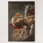 Puzzle Vizsla de Noël Fête (Vertical)