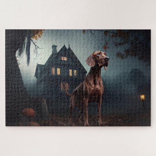 Puzzle Vizsla Halloween Effrayant (Horizontal)