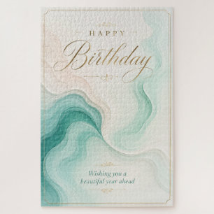 Puzzle Vœux d'anniversaire en marbre Aqua Sérène
