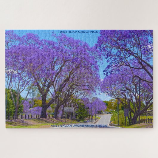 Puzzle Voeux d'anniversaire Jacaranda Trees Australie (Horizontal)