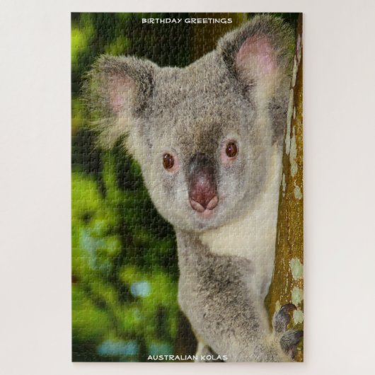 Puzzle Voeux d'anniversaire Koalas australienne (Vertical)
