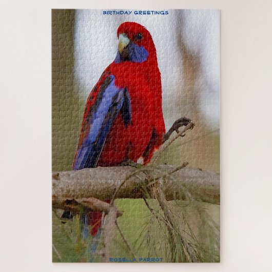 Puzzle Voeux d'anniversaire Rosella Parrot (Vertical)