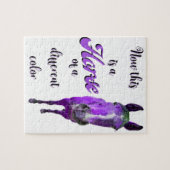 Puzzle Voici Un Cheval D'Une Couleur Différente, Violet (Horizontal)