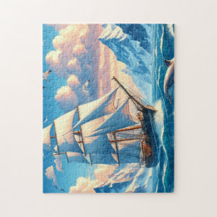 Puzzle Voile avec le dauphin