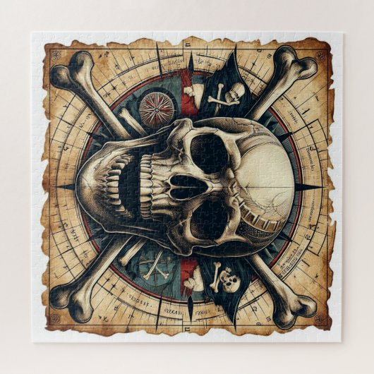 Puzzle Voilier 2 Voilier Crâne Et Os Croisés (Horizontal)