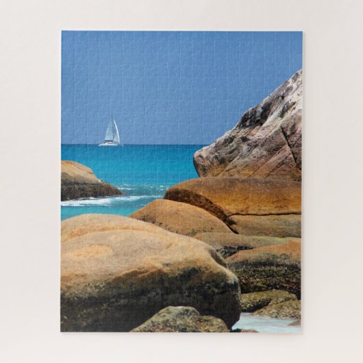 Puzzle Voilier Passant Par La Plage (Vertical)