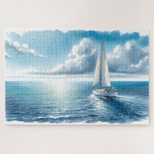 Puzzle Voilier Solitaire à l'Horizon Bleu
