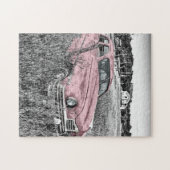 Puzzle Voiture classique rose (Horizontal)