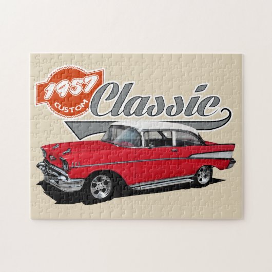 Puzzle Voiture de classique du rouge 1957 (Horizontal)