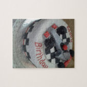 Puzzle voiture de course d'anniversaire heureuse (Horizontal)