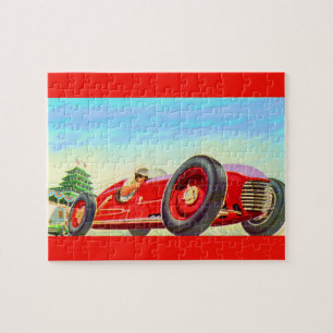 Puzzle voiture de course de 1950 rouges