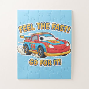 Puzzle Voiture de course dessin animé : ressentez la vite