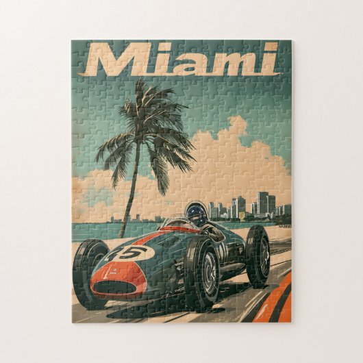 Puzzle Voiture de course vintage à Miami (Vertical)
