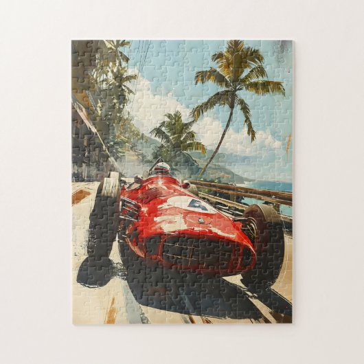 Puzzle Voiture de course vintage dans les Caraïbes (Vertical)
