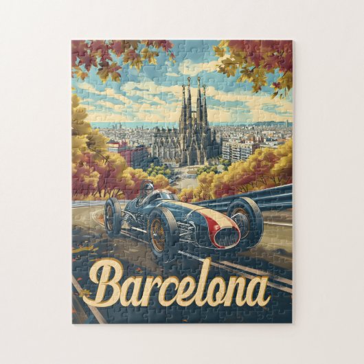 Puzzle Voiture de course vintage de Barcelone (Vertical)