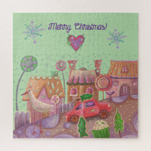 Puzzle voiture de noël mignonne