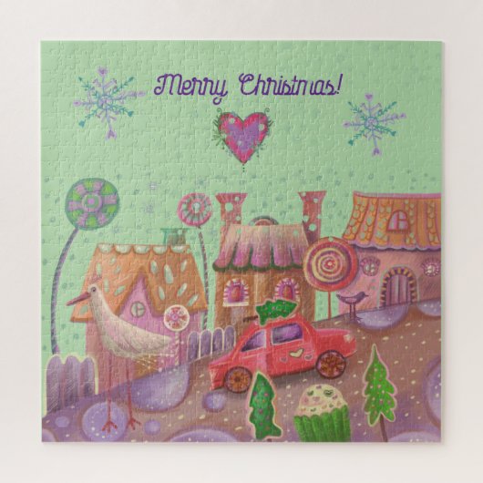 Puzzle voiture de noël mignonne (Vertical)