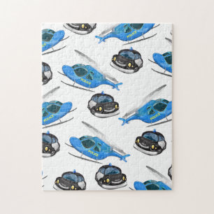 Puzzle Voiture de police et hélicoptère