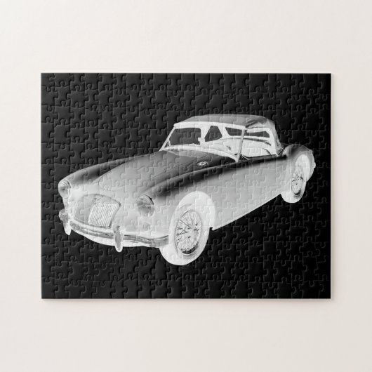 Puzzle Voiture de sport convertible noire et blanche de (Horizontal)