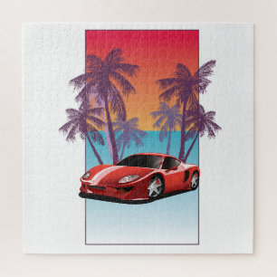 Puzzle Voiture de sport rouge vintage